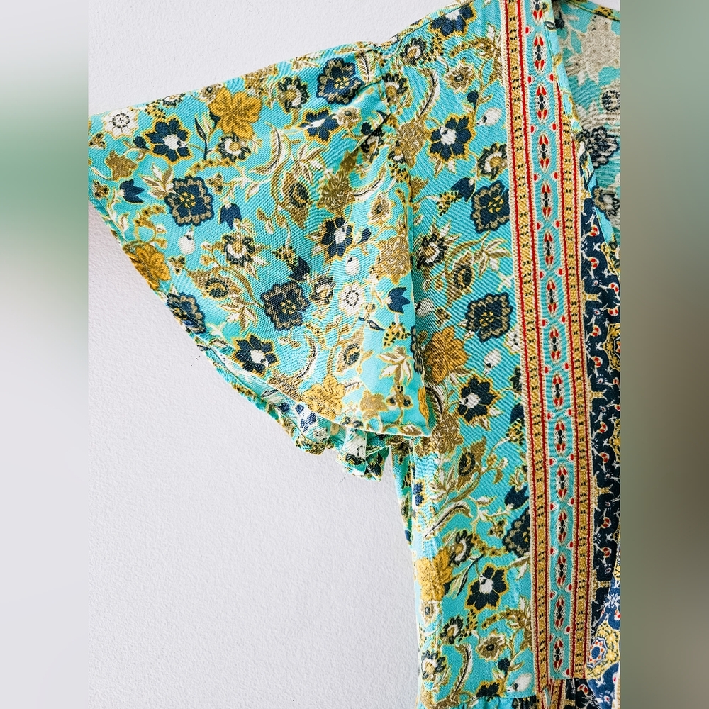 Band of Gypsie Boho Dublin Surplice Ruffled Midi Dress - Picture 5 of 6